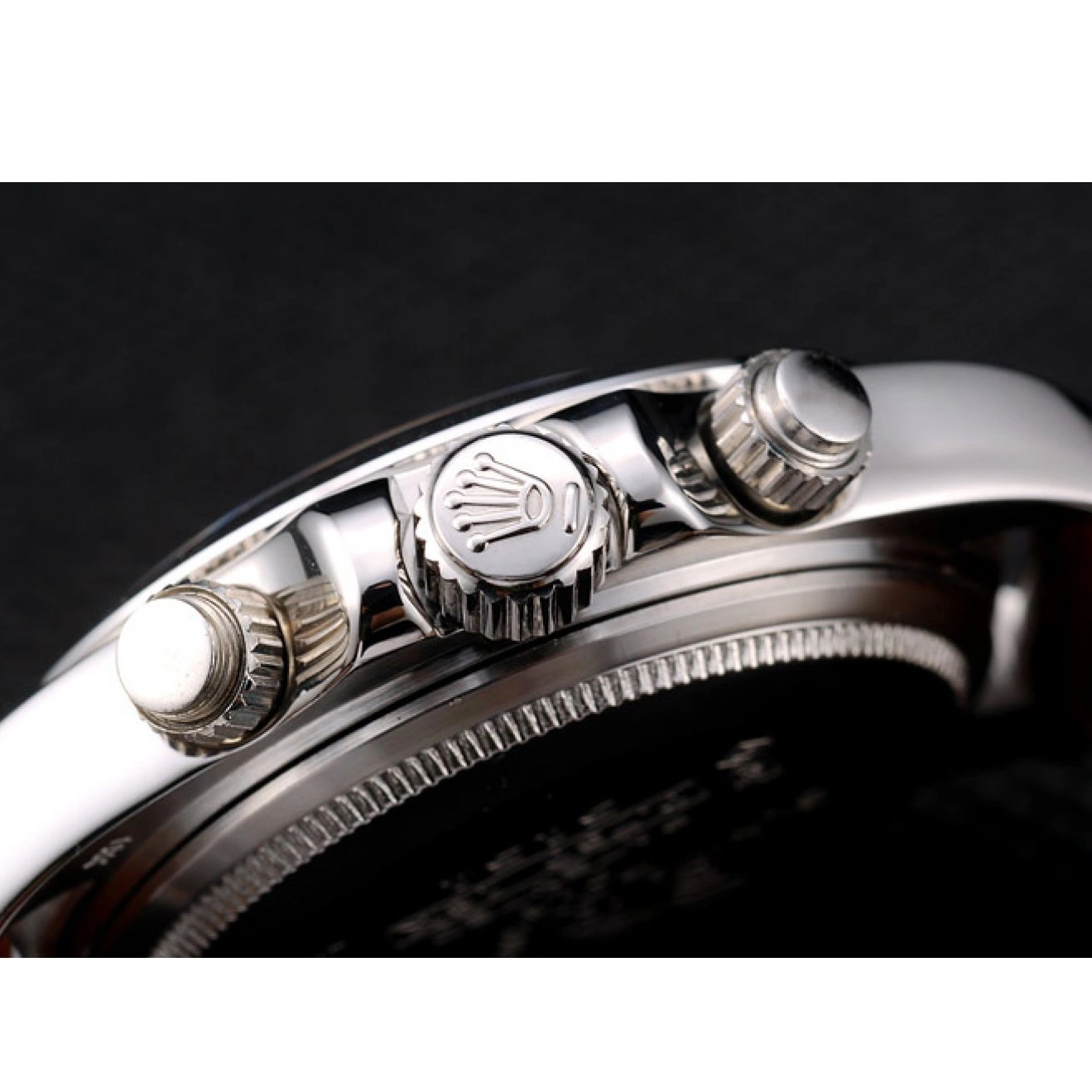 AAA Replica Watches Dial Leather Lady Daytona Steel Stainless Case Brown White Rolex Tachymeter Strap 0726